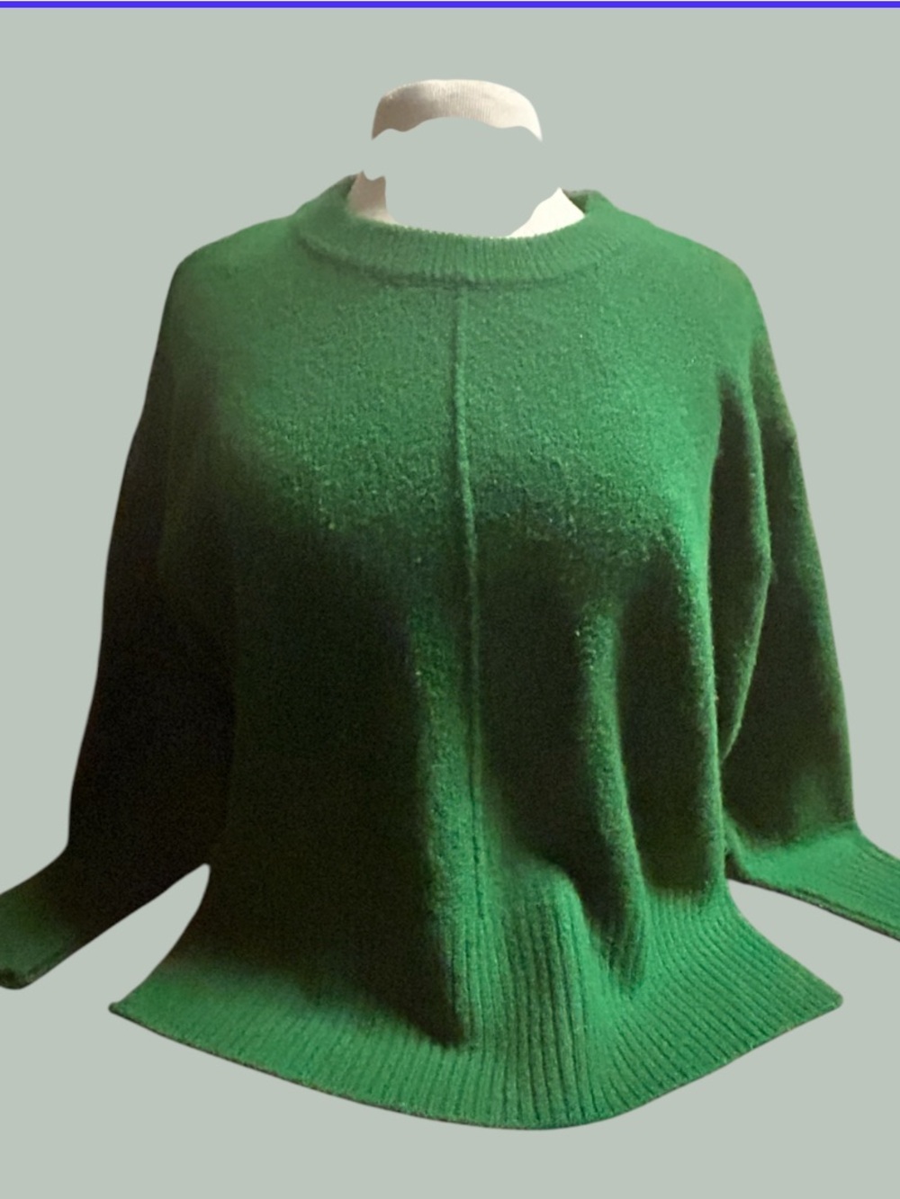 For The Republic Women's Emerald Green Crewneck wool blend Sweater #cozy #soft